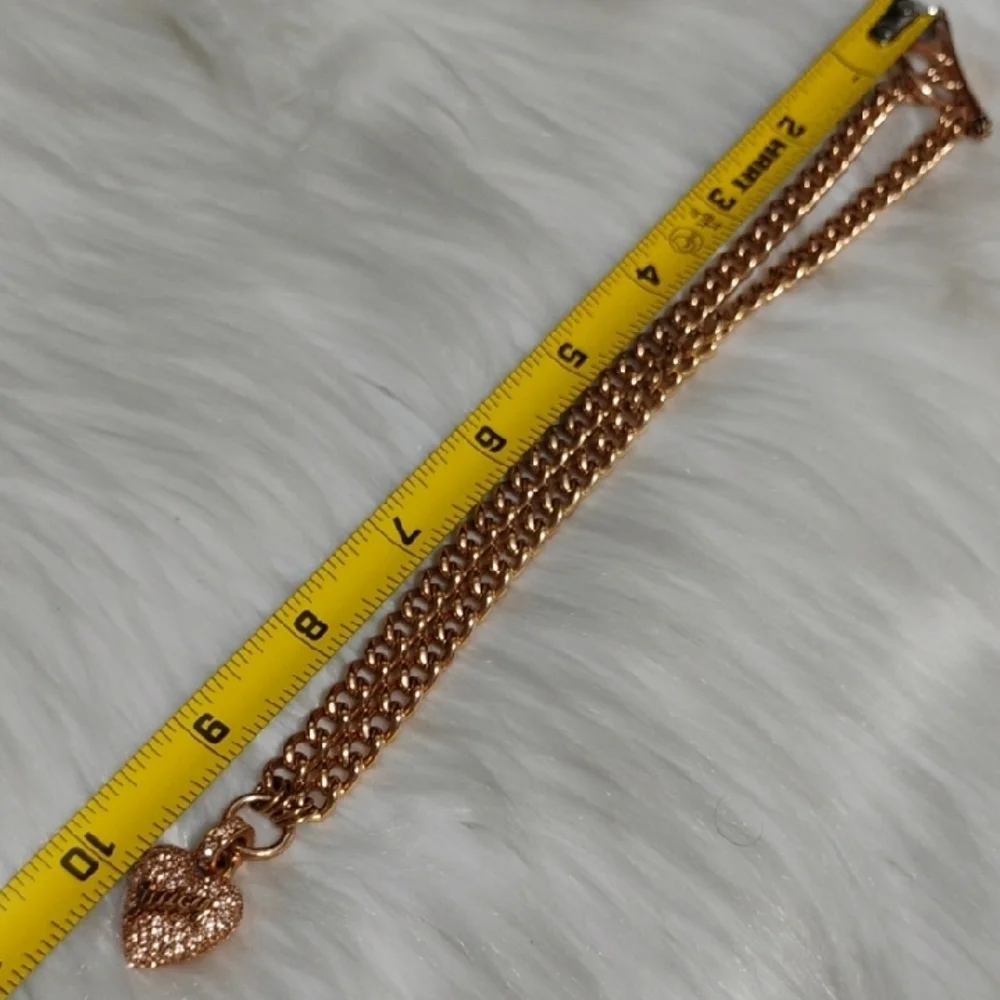 Juicy Couture Vtg Gold-Tone Pave Heart Pendant Chain Necklace - Picture 13 of 13